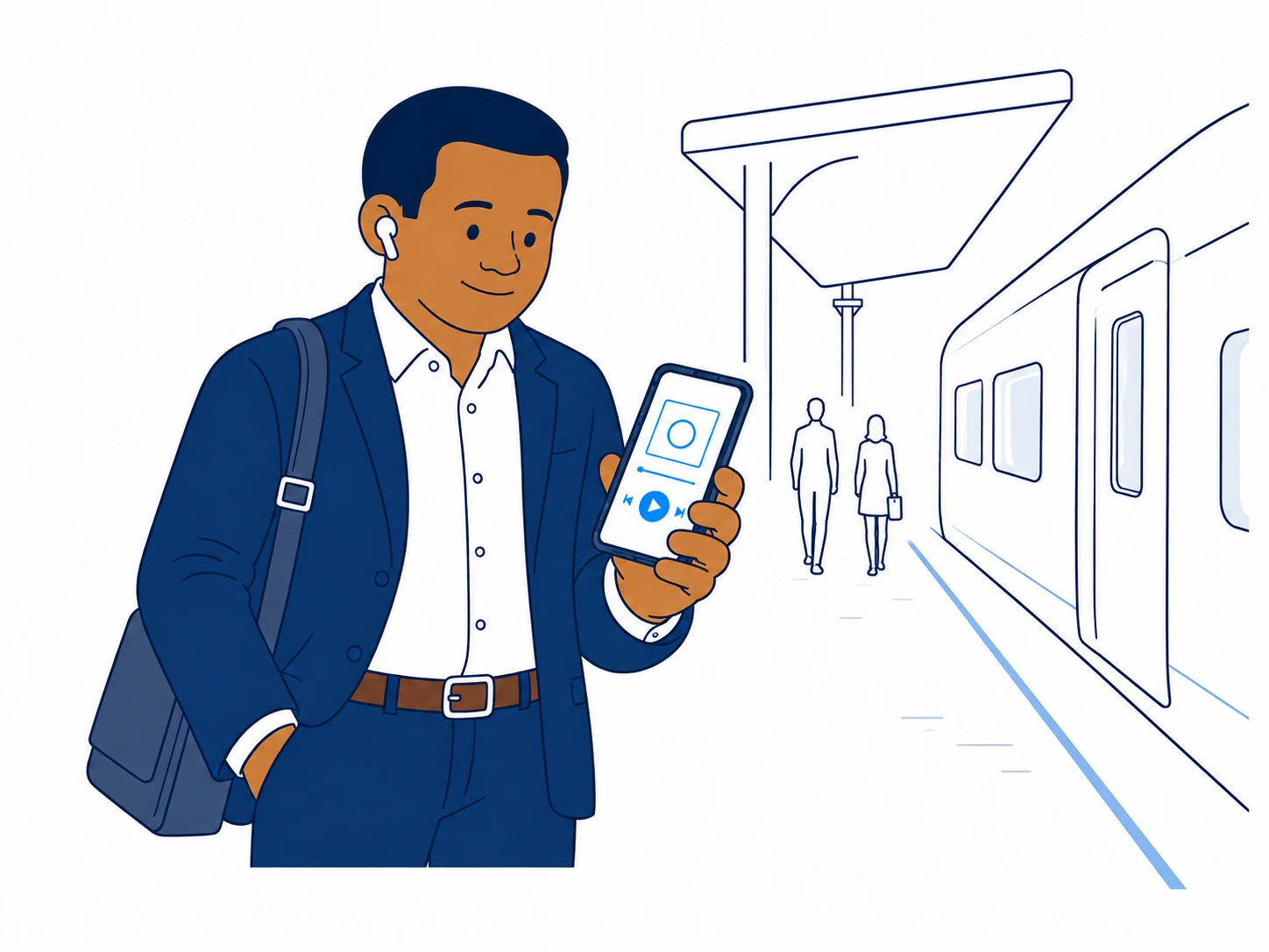 A leader listens to the programme on a commute.